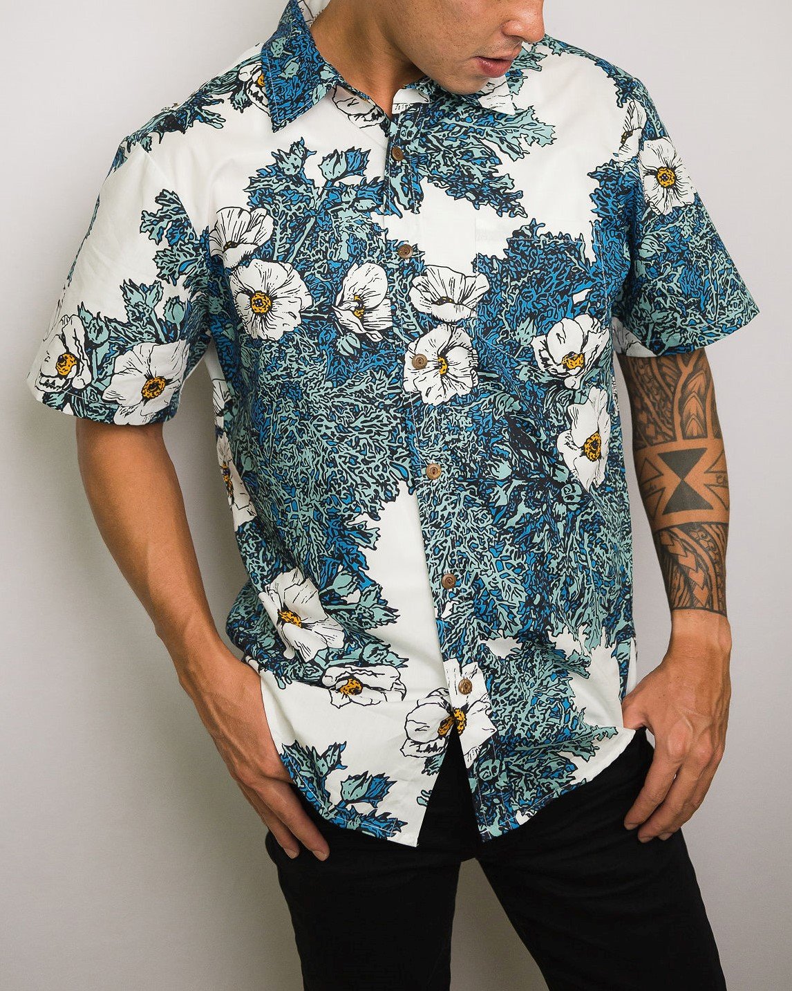 Puakala Chiaroscuro Men's Aloha Shirt — David Shepard